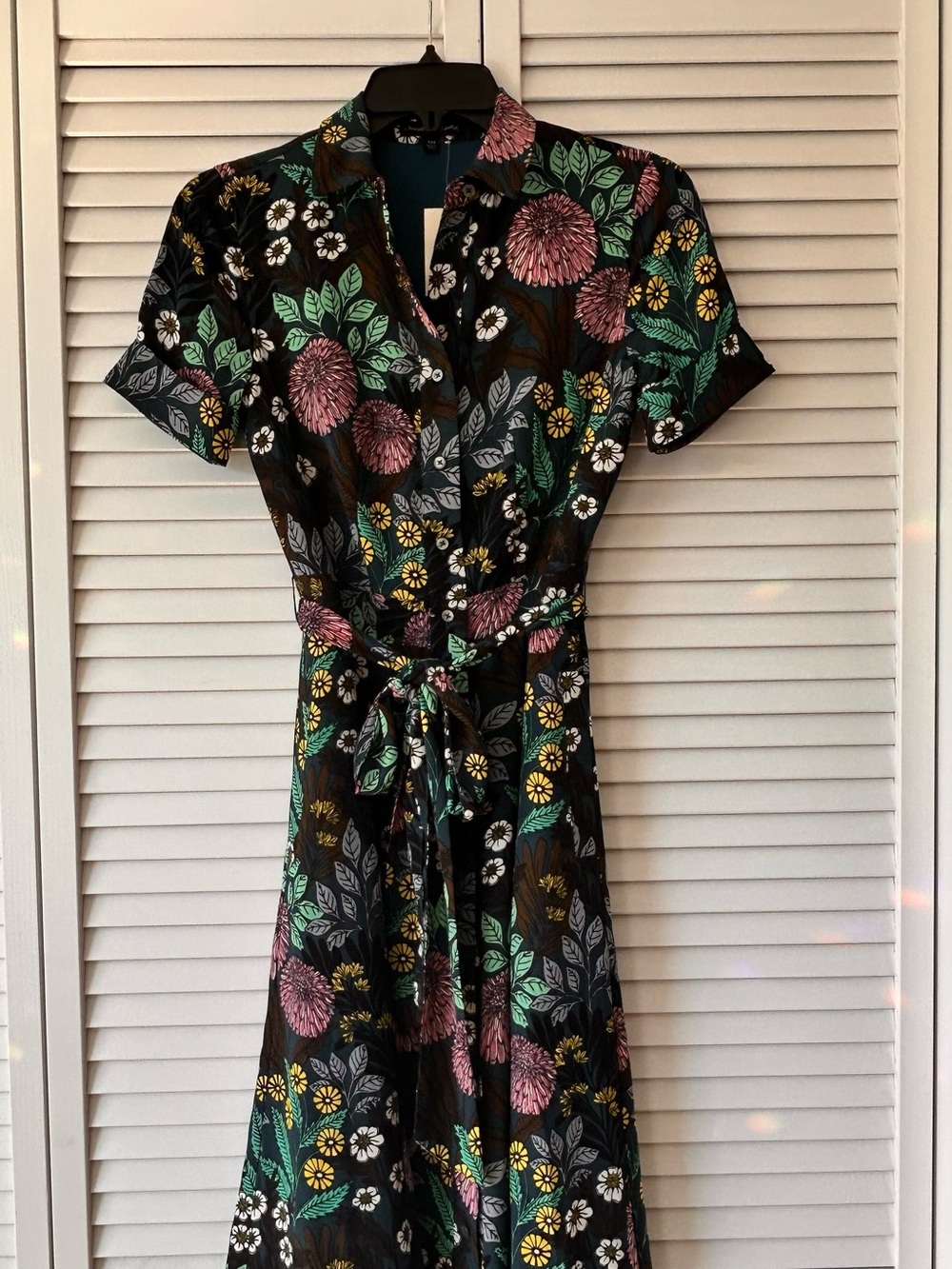 NWT J.Crew x Abigail Borg "Prairie Moonlight" Floral Shirtdress Size 000